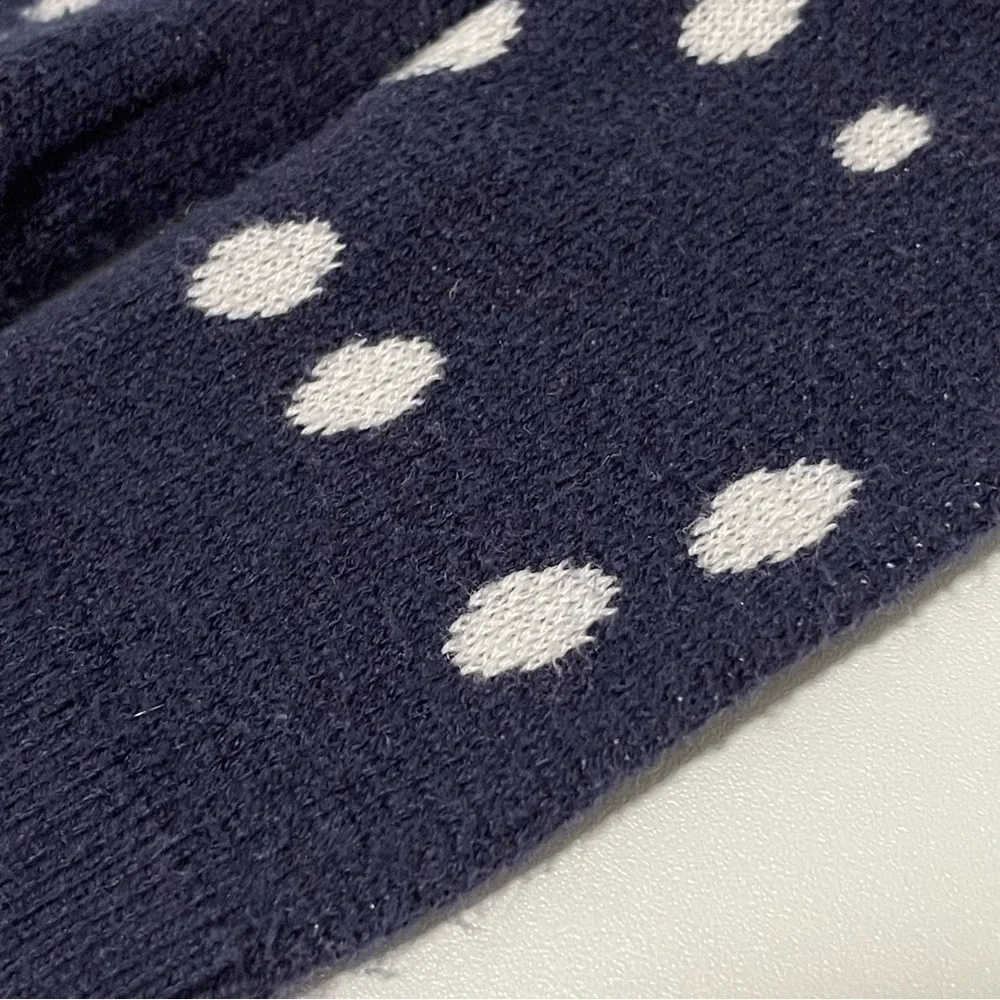 A New Day Slim Fit Crewneck Polka Dot Sweater Navy White XS